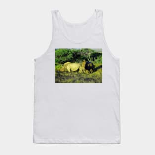 African Wildlife Photography Rhinoceros Couple Tank Top